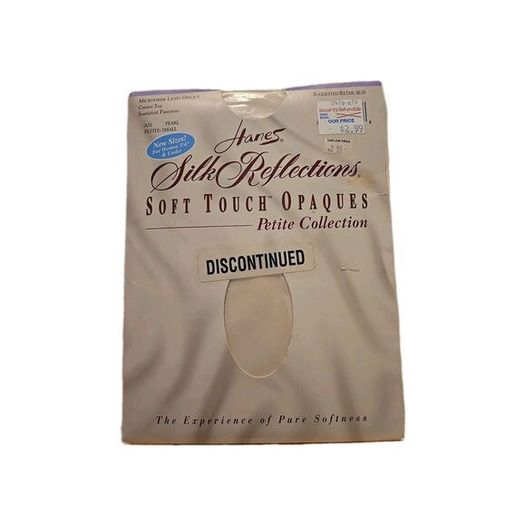 1994 Hanes Silk Reflections Soft Touch Opaques Pearl A32 Pantyhose Sz Petite Sm - Picture 1 of 4